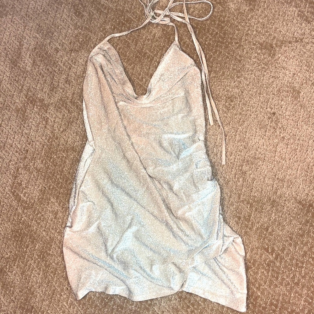 Womens glitter halter tight dress